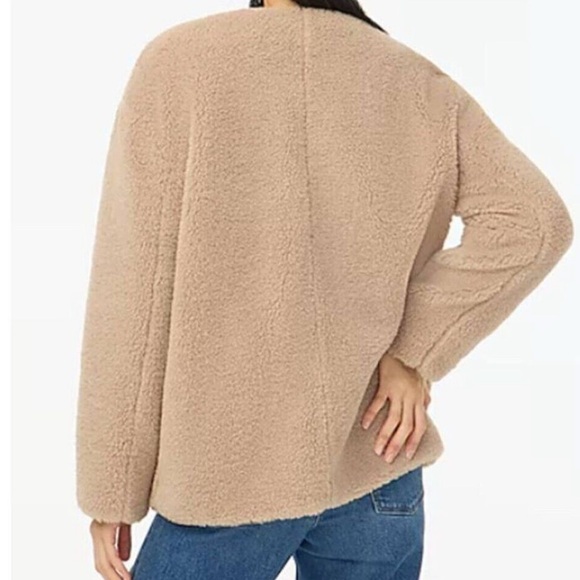 NWT J.Crew Sherpa Fleece Toggle Coat (tan) size Small - Picture 5 of 9